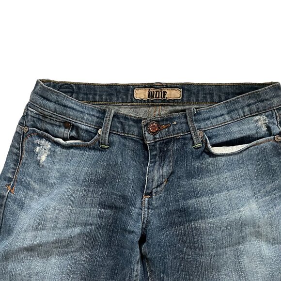 Indie Denim Embroidered Distressed Bootcut Jeans Women W29 Blue Western Countryg - Picture 4 of 16
